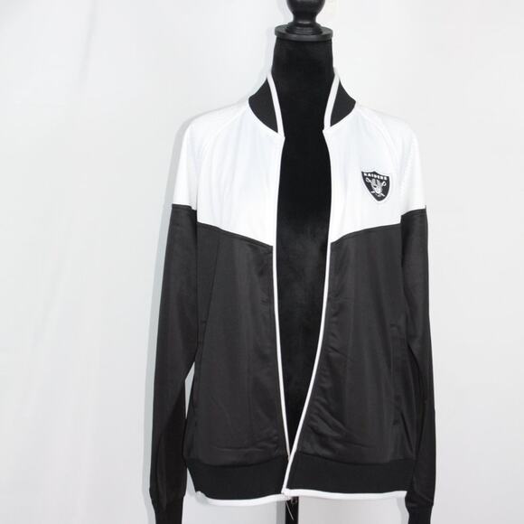NFL Raiders Black & White Jacket with Sequence Logo Size Large - Picture 8 of 12